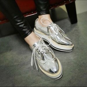 Silver Metallic Platform Shoes